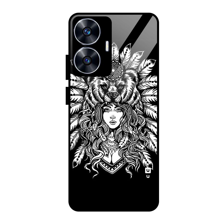 Girl Pattern Art Glass Back Case for Realme Narzo N55