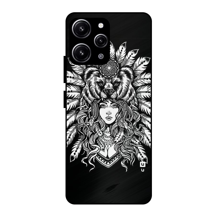 Girl Pattern Art Glass Back Case for Redmi 12 4G