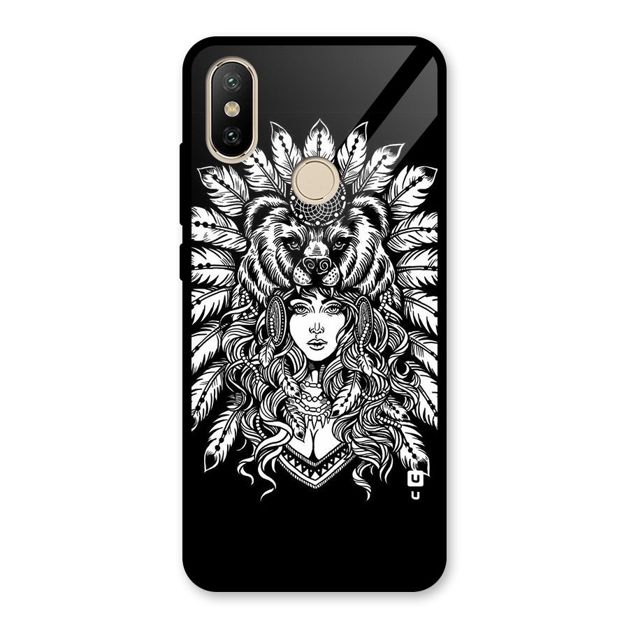 Girl Pattern Art Glass Back Case for Redmi A2