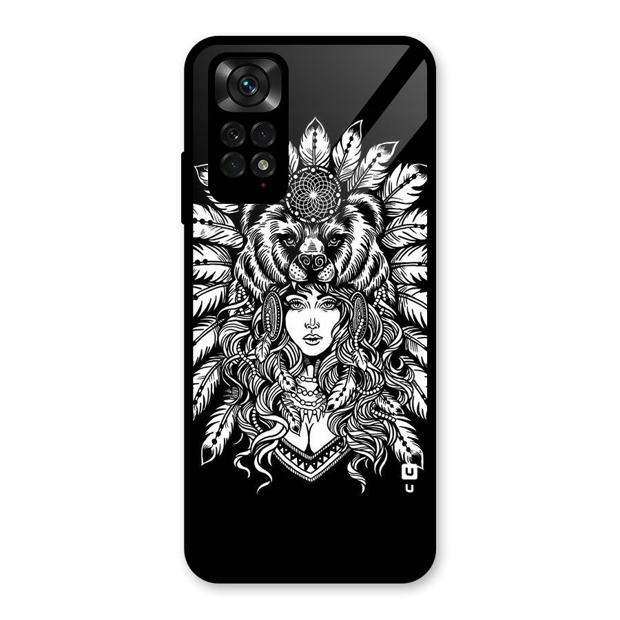 Girl Pattern Art Glass Back Case for Redmi Note 11S
