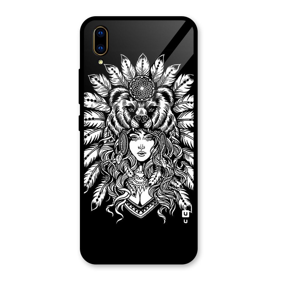 Girl Pattern Art Glass Back Case for Vivo V11 Pro