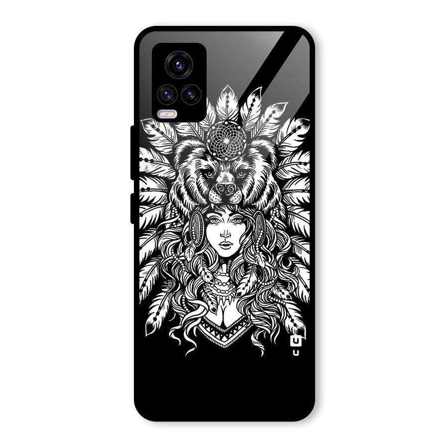 Girl Pattern Art Glass Back Case for Vivo V20 2021