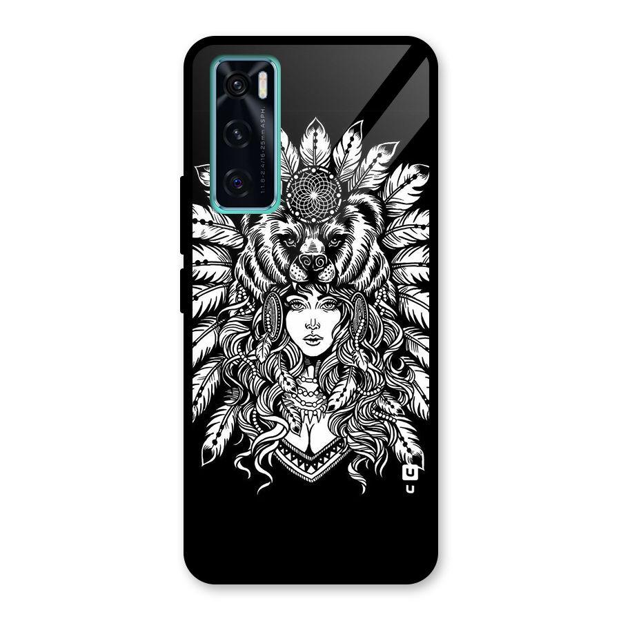 Girl Pattern Art Glass Back Case for Vivo V20 SE
