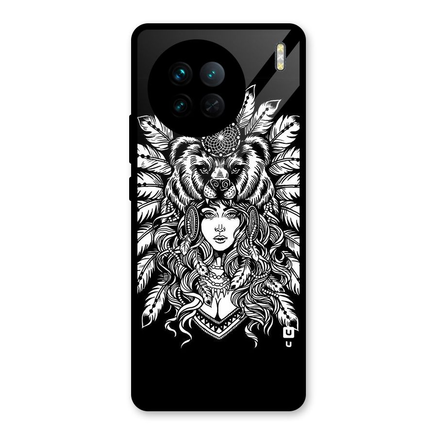 Girl Pattern Art Glass Back Case for Vivo X90