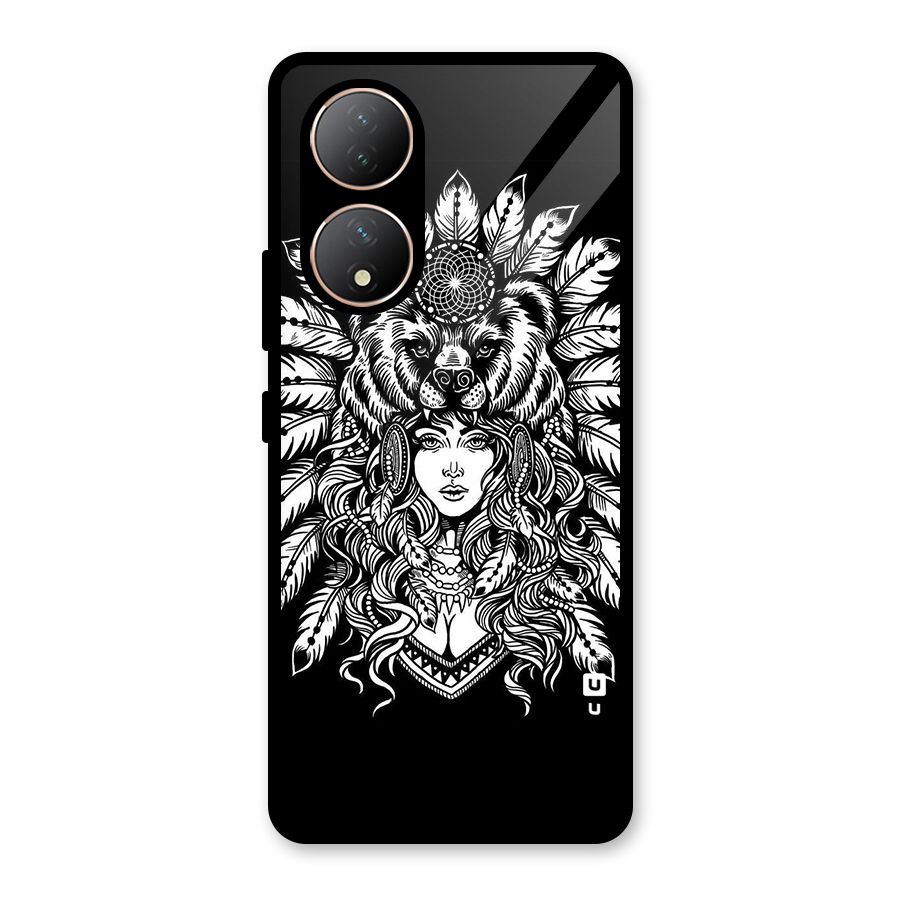 Girl Pattern Art Glass Back Case for Vivo Y100