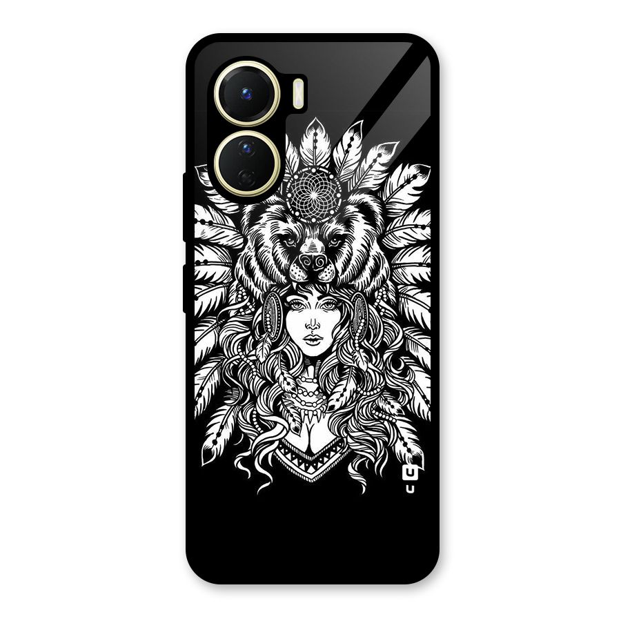 Girl Pattern Art Glass Back Case for Vivo Y16