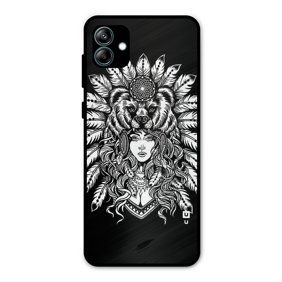 Girl Pattern Art Metal Back Case for Galaxy A04