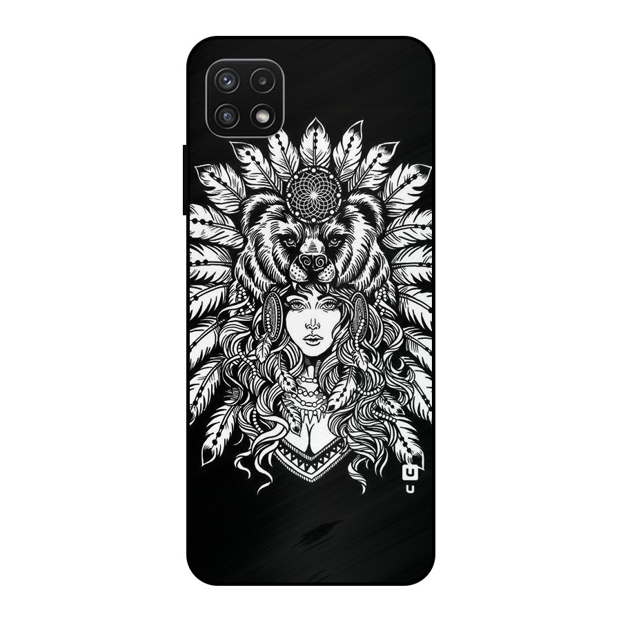 Girl Pattern Art Metal Back Case for Galaxy A22 5G
