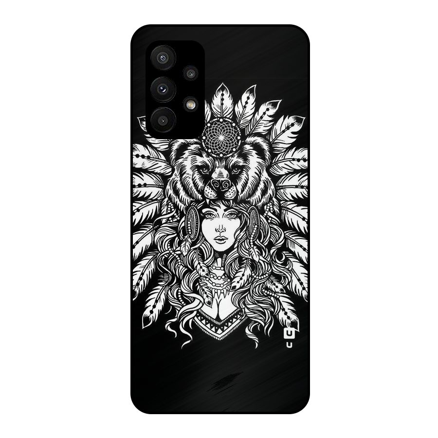 Girl Pattern Art Metal Back Case for Galaxy A23
