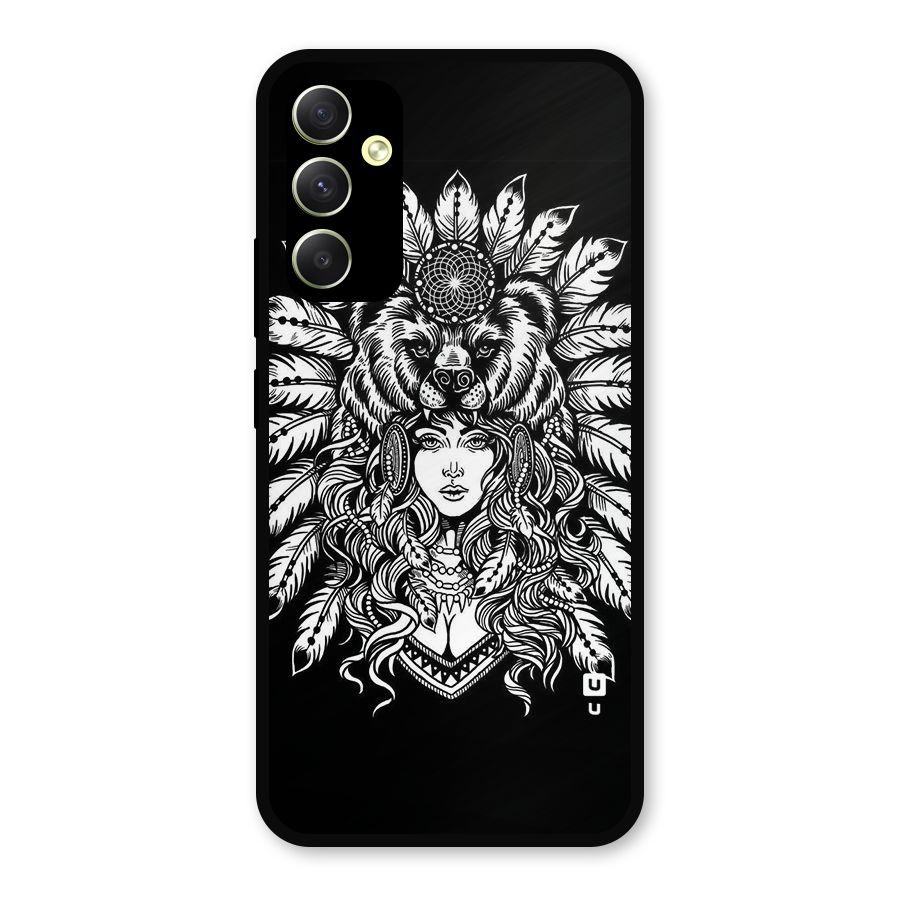 Girl Pattern Art Metal Back Case for Galaxy A34