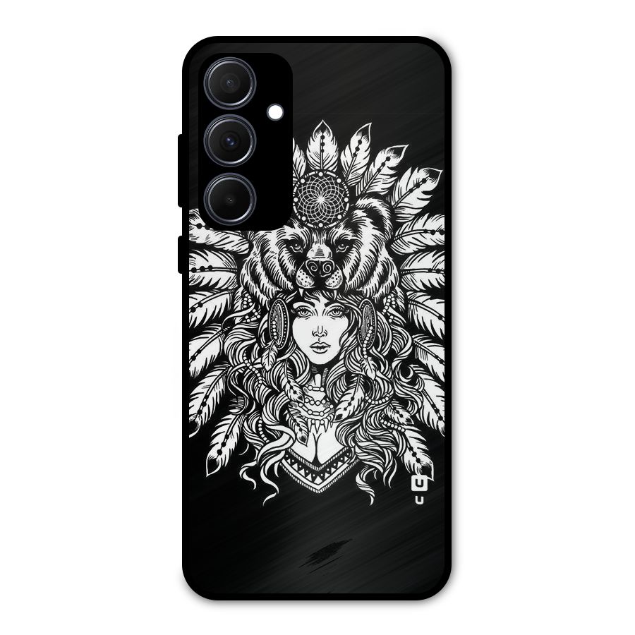 Girl Pattern Art Metal Back Case for Galaxy A35