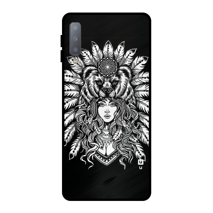 Girl Pattern Art Metal Back Case for Galaxy A7 (2018)