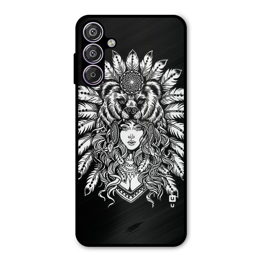 Girl Pattern Art Metal Back Case for Galaxy M15