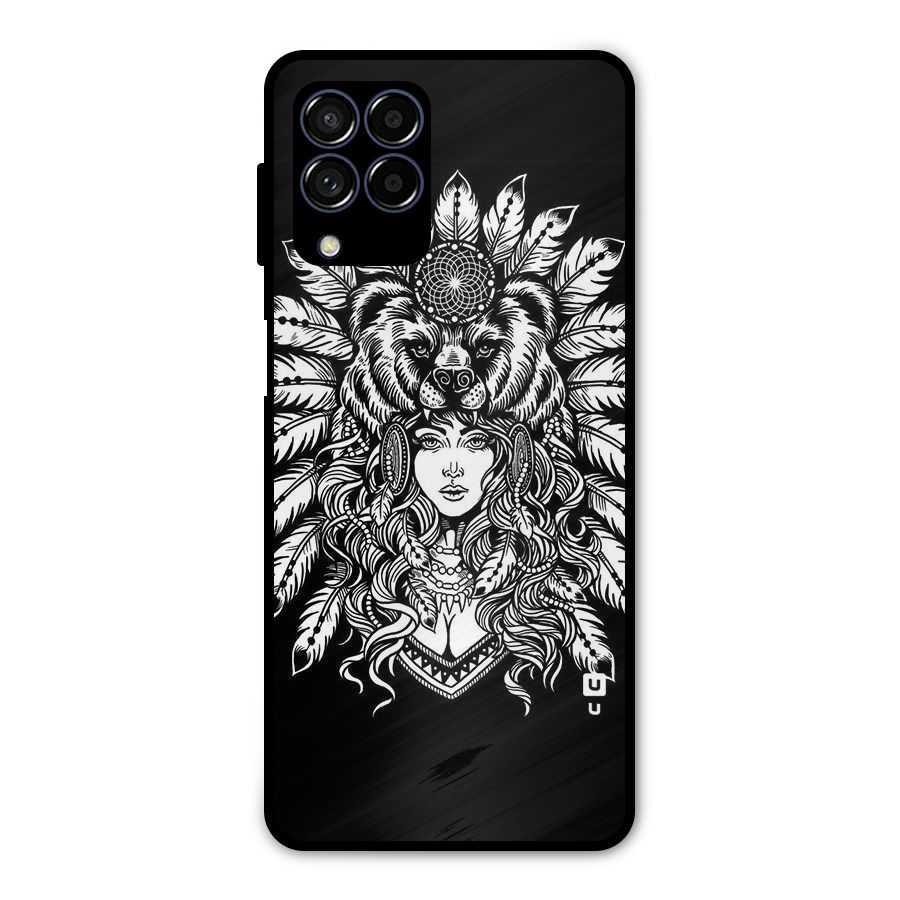 Girl Pattern Art Metal Back Case for Galaxy M53 5G