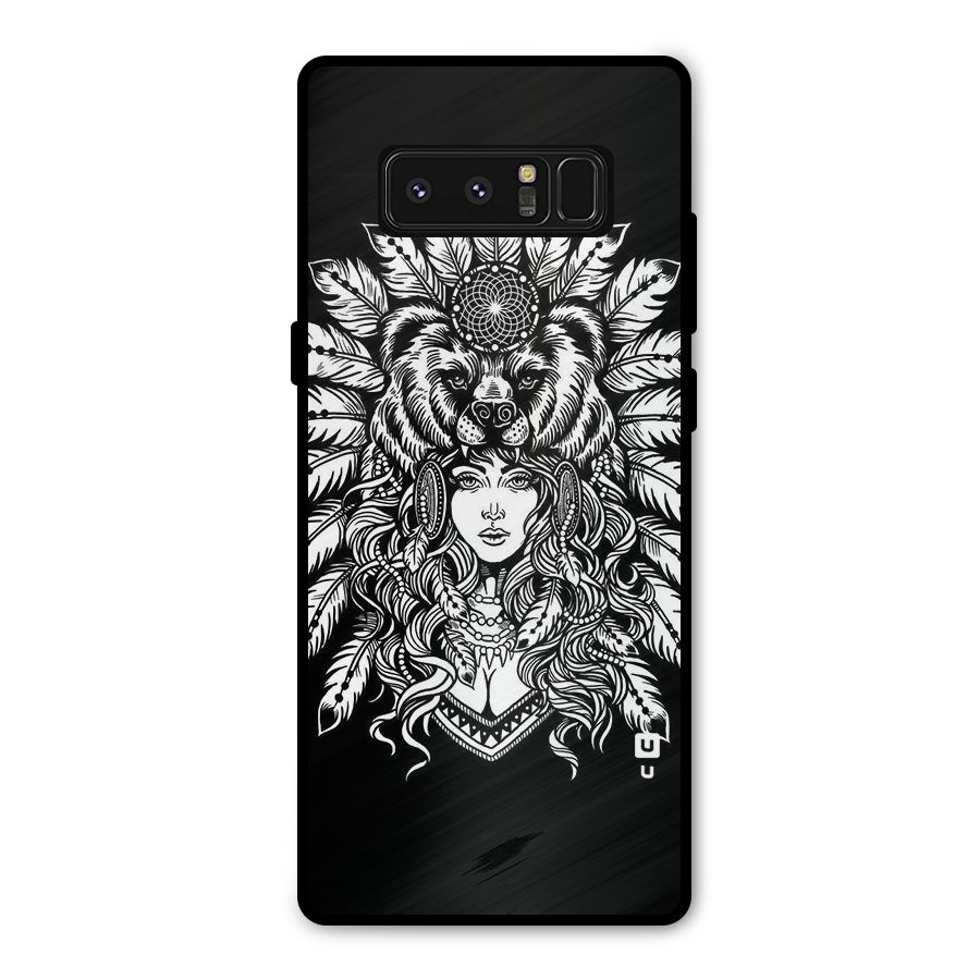 Girl Pattern Art Metal Back Case for Galaxy Note 8