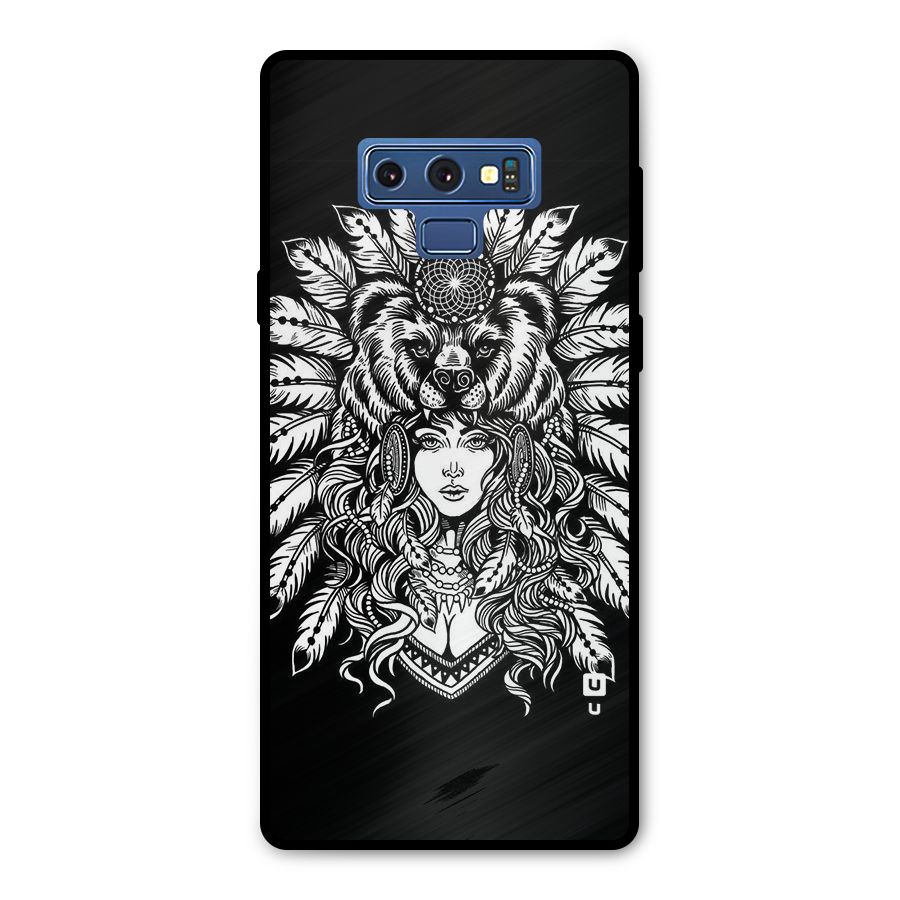 Girl Pattern Art Metal Back Case for Galaxy Note 9