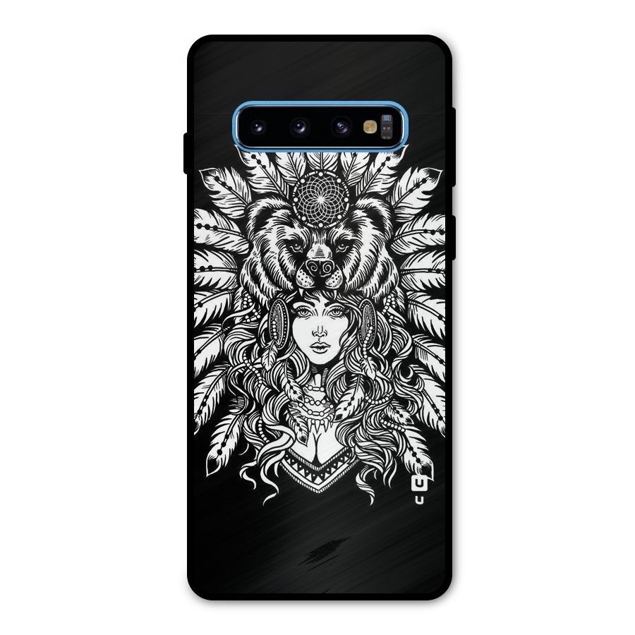 Girl Pattern Art Metal Back Case for Galaxy S10