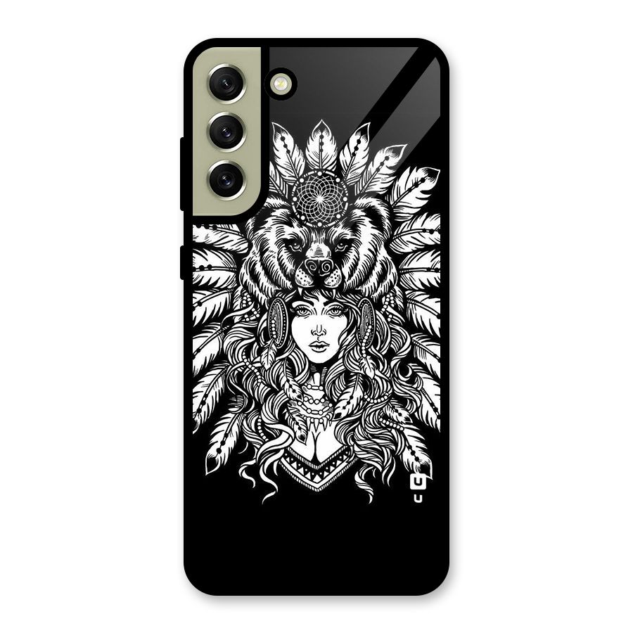 Girl Pattern Art Metal Back Case for Galaxy S21 FE 5G (2023)
