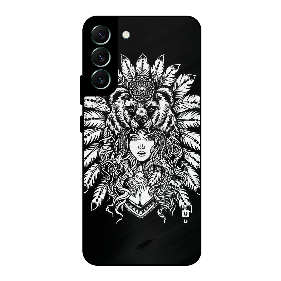 Girl Pattern Art Metal Back Case for Galaxy S22 Plus 5G