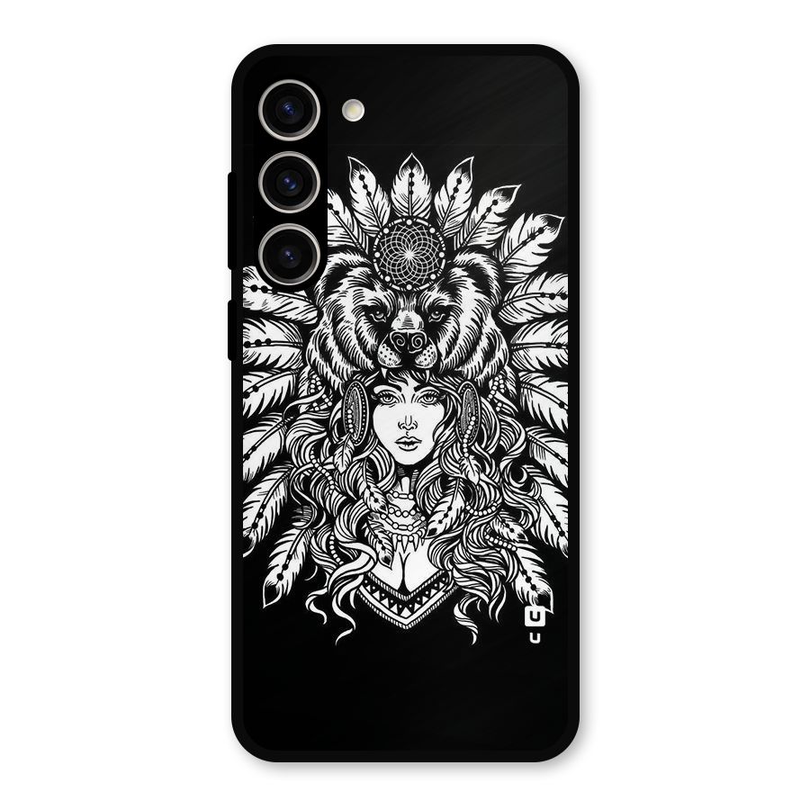 Girl Pattern Art Metal Back Case for Galaxy S23 Plus