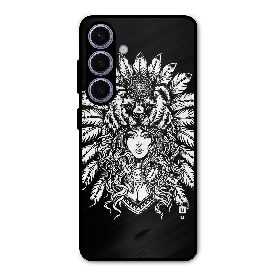Girl Pattern Art Metal Back Case for Galaxy S24
