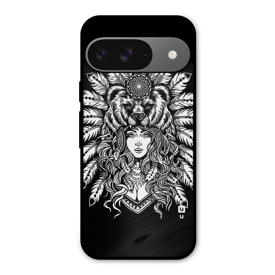 Girl Pattern Art Metal Back Case for Google Pixel 9