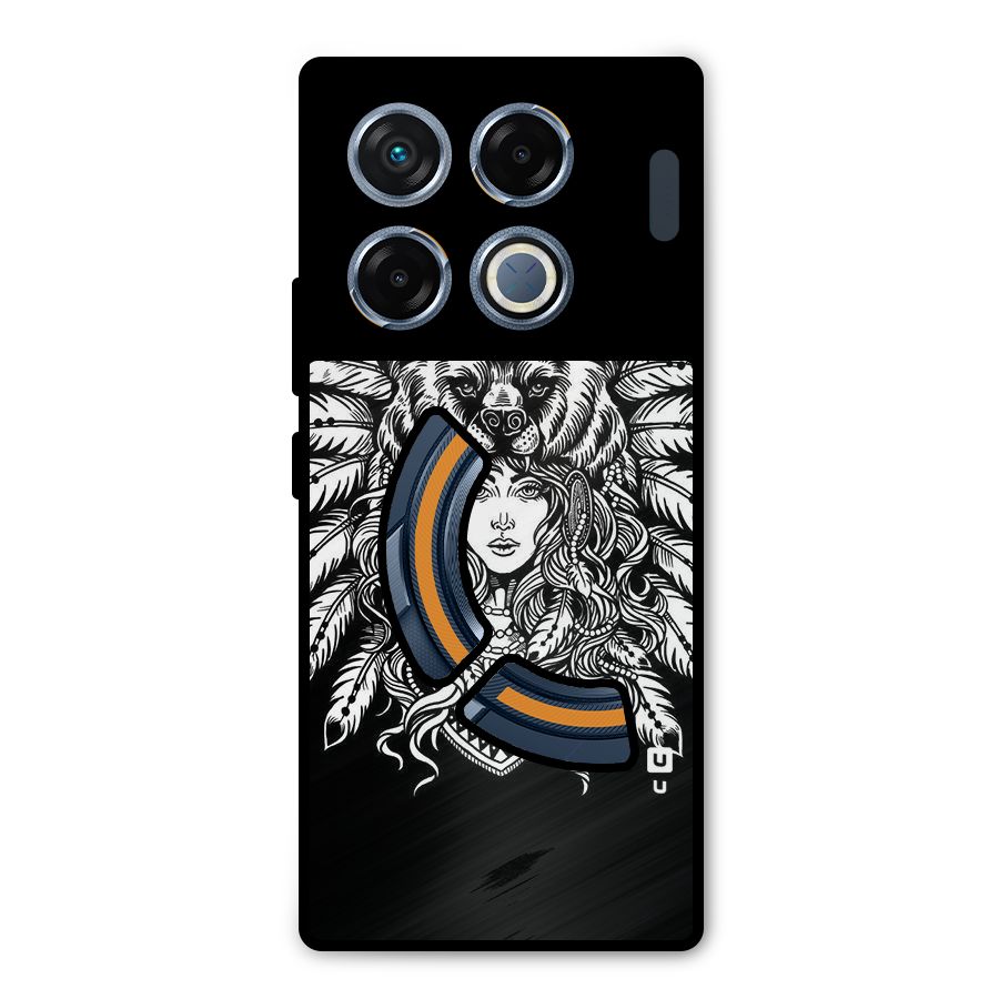 Girl Pattern Art Metal Back Case for Infinix GT 20 Pro