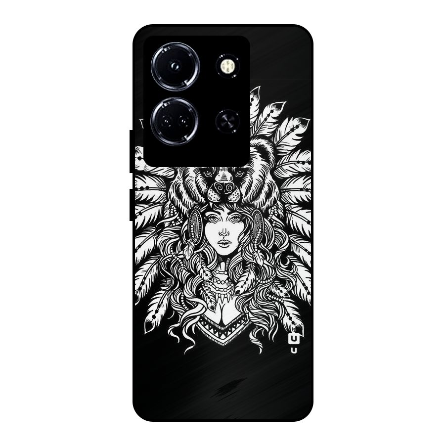 Girl Pattern Art Metal Back Case for Infinix Note 30 5G