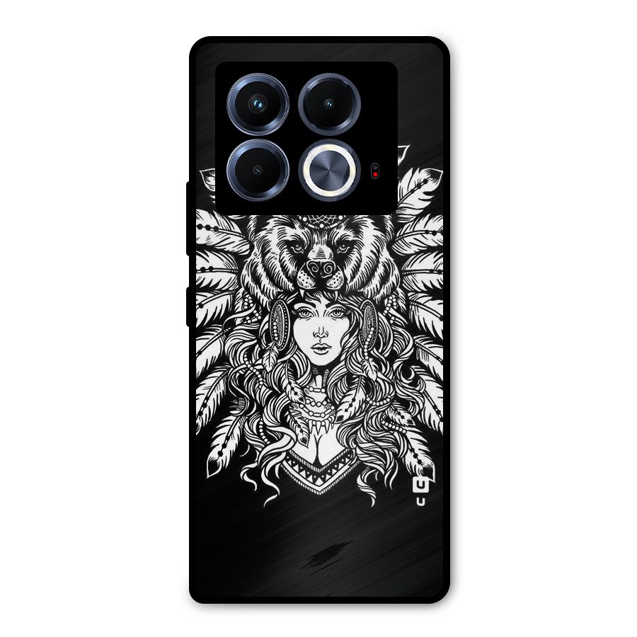 Girl Pattern Art Metal Back Case for Infinix Note 40 5G
