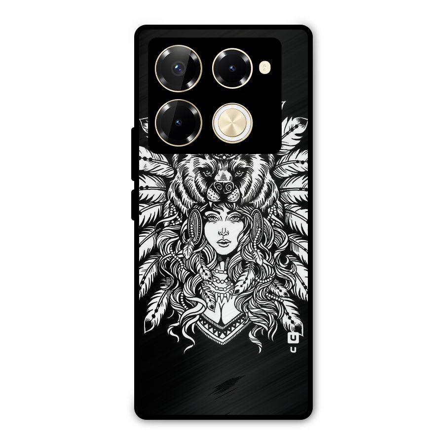 Girl Pattern Art Metal Back Case for Infinix Note 40 Pro