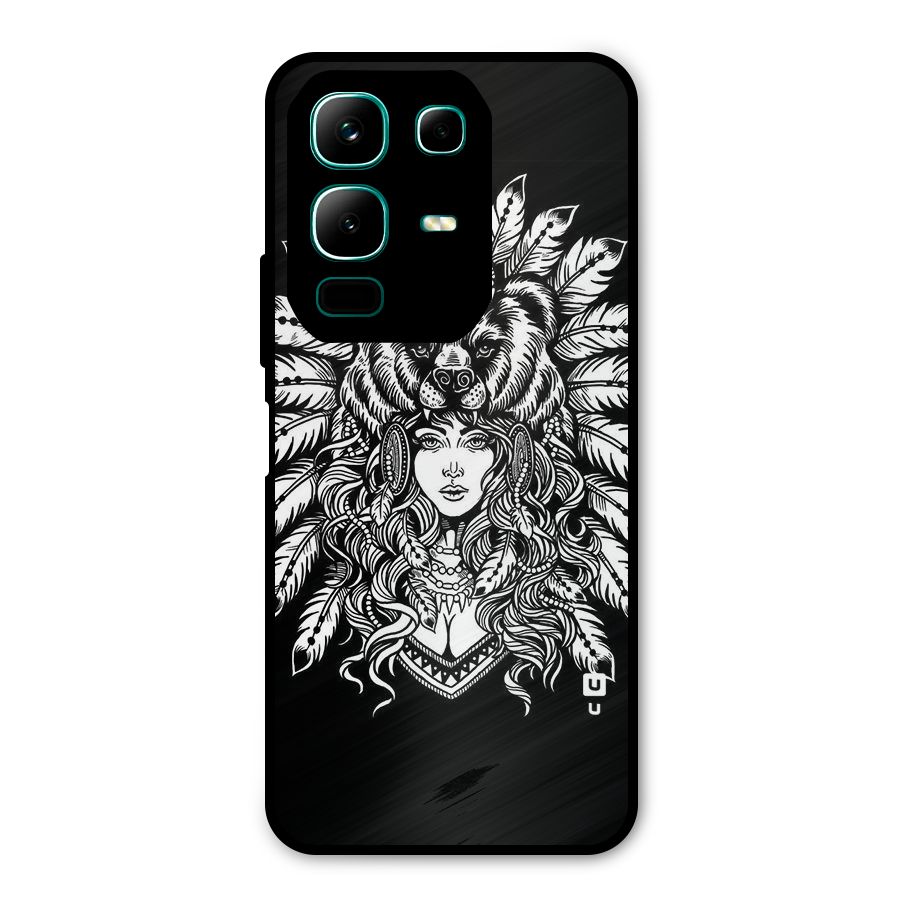 Girl Pattern Art Metal Back Case for Infinix Note 50x