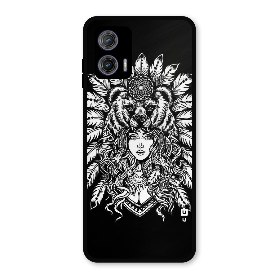 Girl Pattern Art Metal Back Case for Moto G73