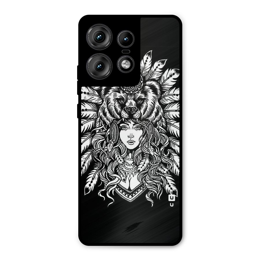 Girl Pattern Art Metal Back Case for Motorola Edge 50 Pro