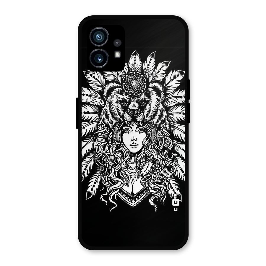 Girl Pattern Art Metal Back Case for Nothing Phone 1
