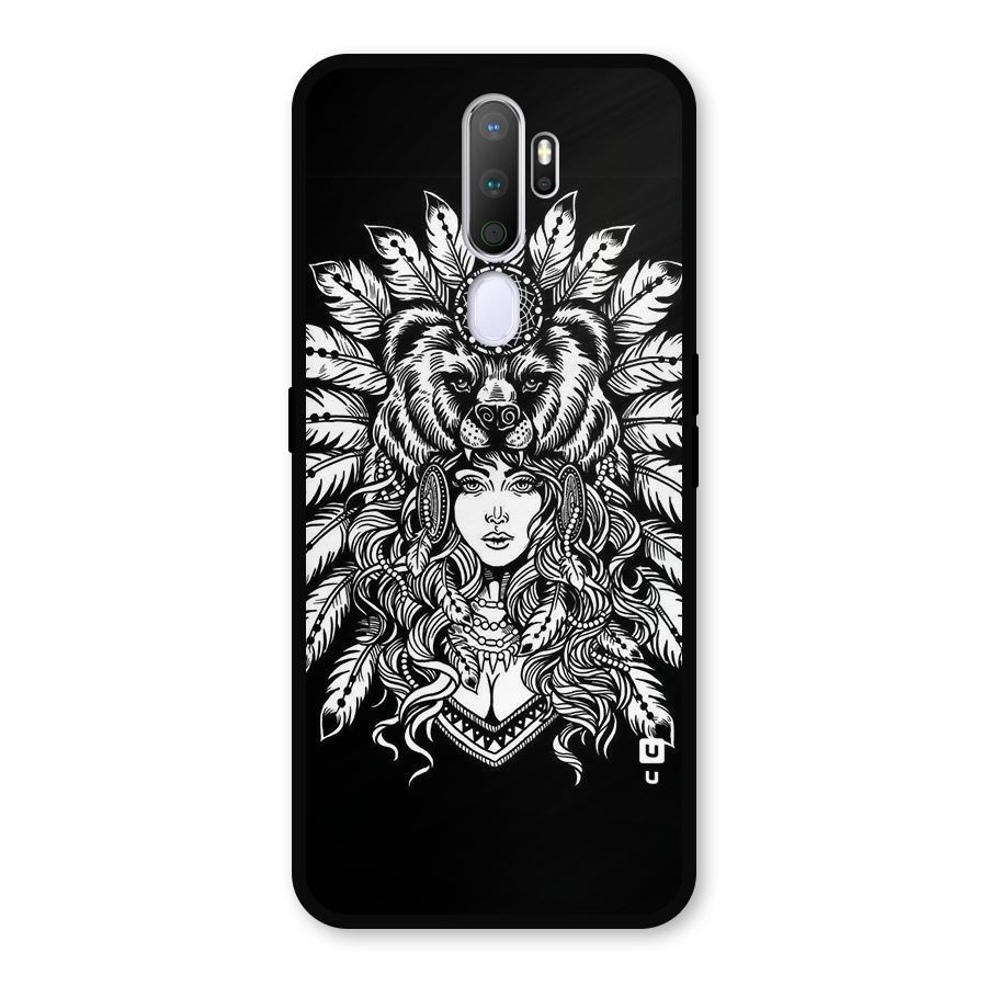 Girl Pattern Art Metal Back Case for Oppo A5 (2020)