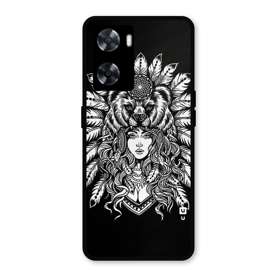 Girl Pattern Art Metal Back Case for Oppo A77s