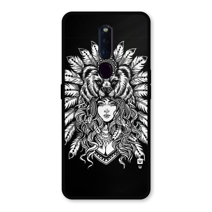 Girl Pattern Art Metal Back Case for Oppo F11 Pro