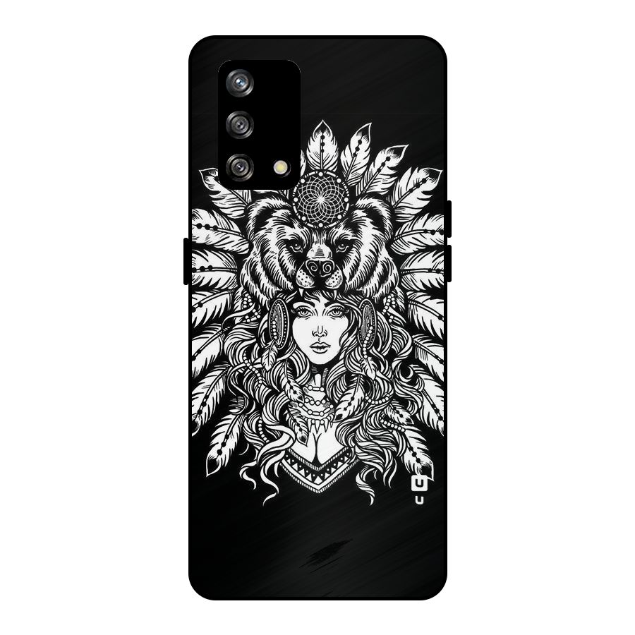Girl Pattern Art Metal Back Case for Oppo F19