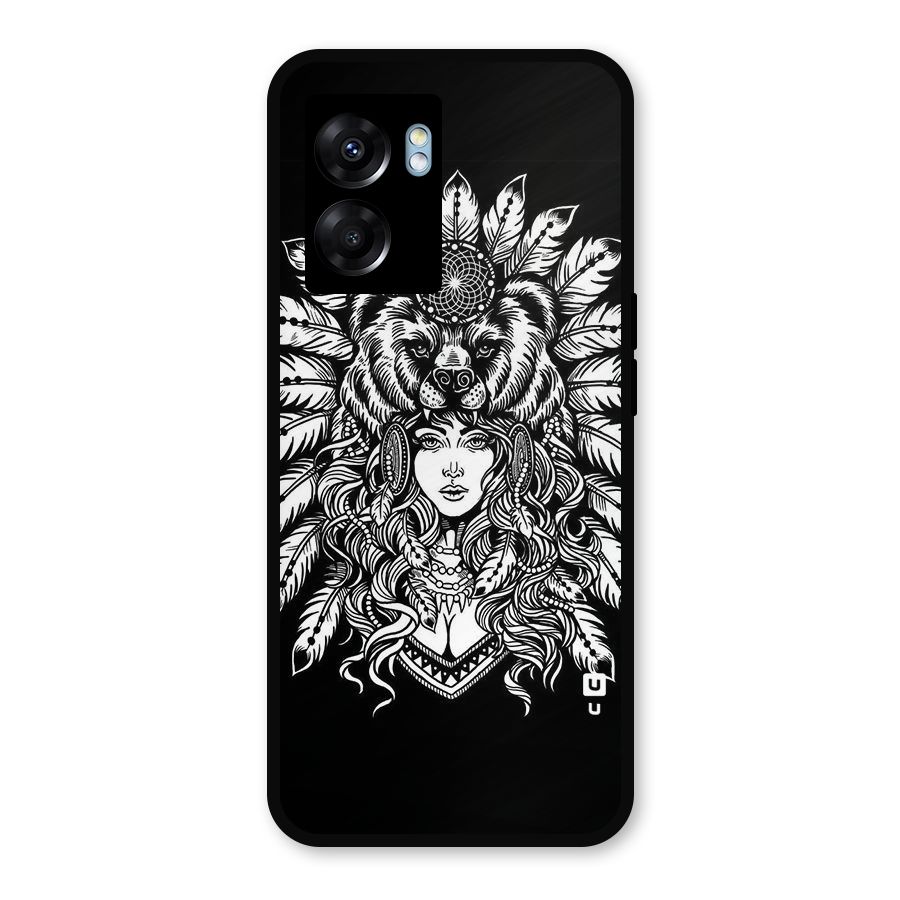 Girl Pattern Art Metal Back Case for Oppo K10 (5G)