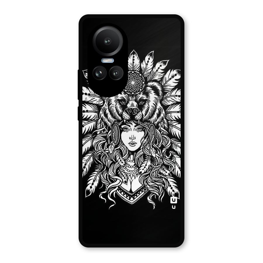 Girl Pattern Art Metal Back Case for Oppo Reno10