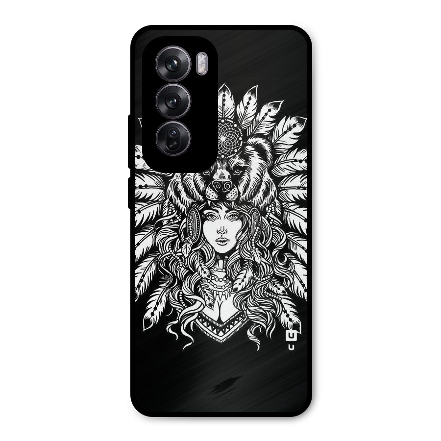 Girl Pattern Art Metal Back Case for Oppo Reno12 Pro