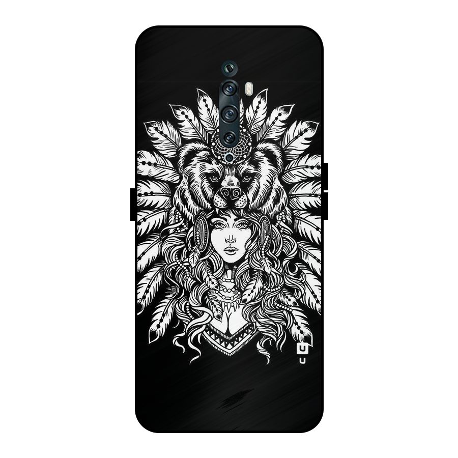 Girl Pattern Art Metal Back Case for Oppo Reno2 F