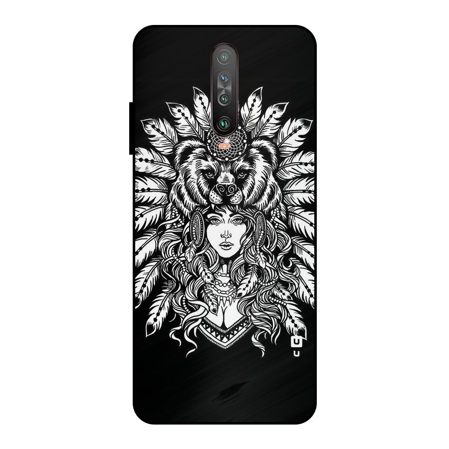 Girl Pattern Art Metal Back Case for Poco X2
