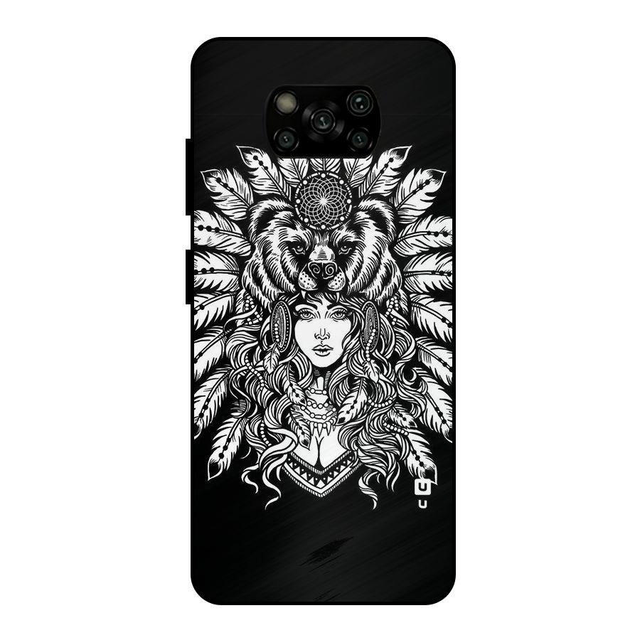 Girl Pattern Art Metal Back Case for Poco X3