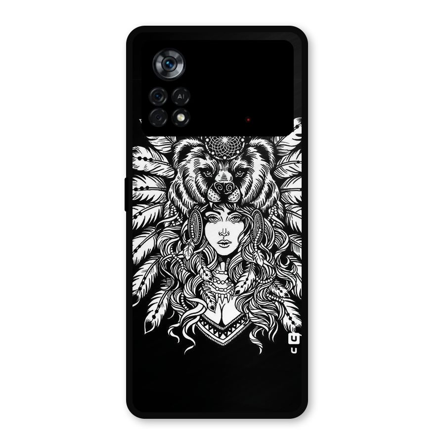 Girl Pattern Art Metal Back Case for Poco X4 Pro 5G