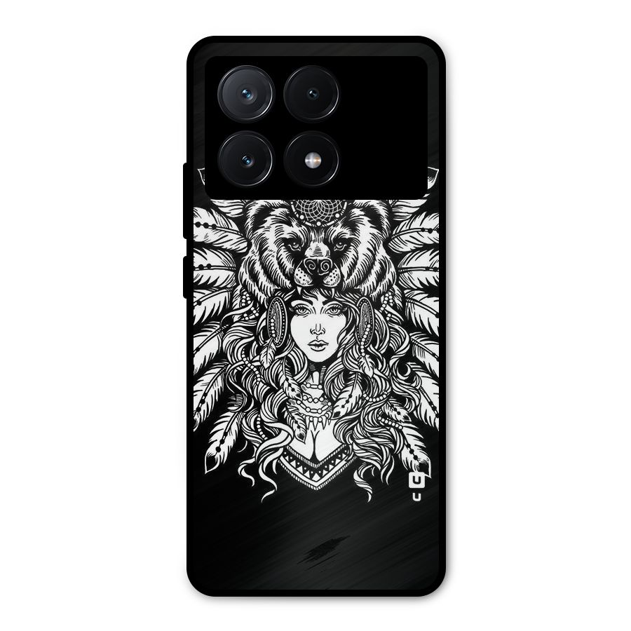 Girl Pattern Art Metal Back Case for Poco X6 Pro