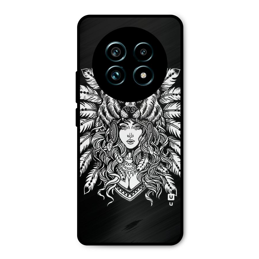 Girl Pattern Art Metal Back Case for Realme 13 Pro Plus