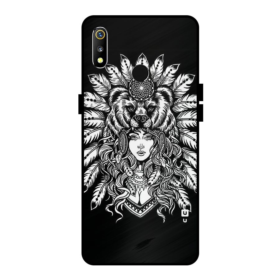 Girl Pattern Art Metal Back Case for Realme 3i