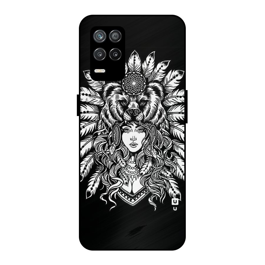 Girl Pattern Art Metal Back Case for Realme 8 5G
