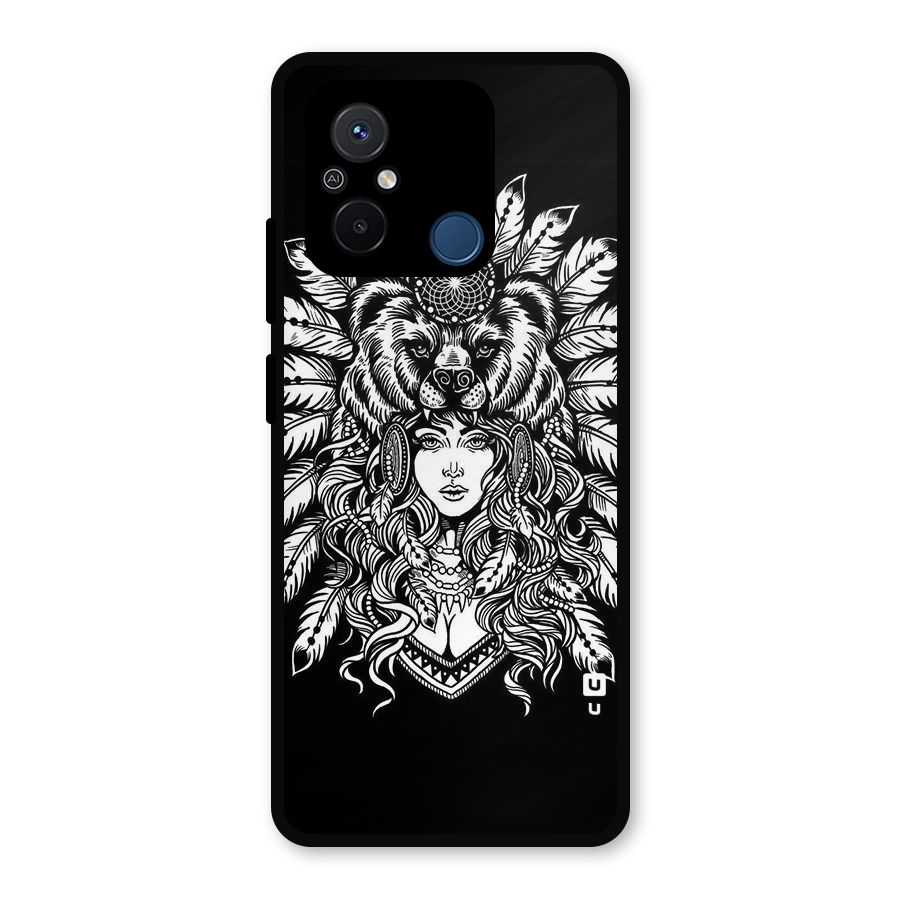 Girl Pattern Art Metal Back Case for Redmi 12C